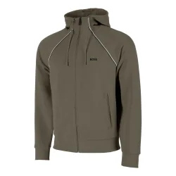 BOSS GREEN Sweatjacke mit Kapuze, Regular Fit, Eingrifftaschen