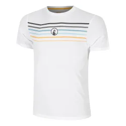 Quiet Please Endlessly Trainings Stripe T - Shirt Herren Weiß, Mehrfarbig