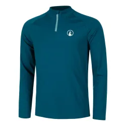 Quiet Please Create Big Serve 1/4 Zip Longsleeve Herren - Petrol, Weiß