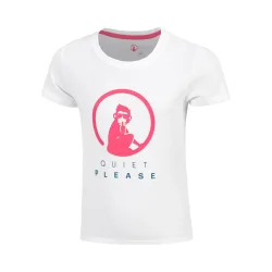 Quiet Please Create Baseline Logo T-Shirt Mädchen-Weiß,Pink