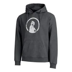 Quiet Please Endlessly Washed Out Loose Fit Hoody Herren - Anthrazit, Weiß