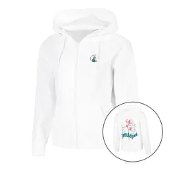 Quiet Please Create Flower Zip Sweatjacke Damen-Weiß,Mehrfarbig
