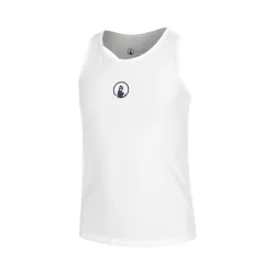 Quiet Please Racerback Tank-Top Mädchen-Weiß,Dunkelblau