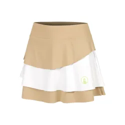Quiet Please Wild Flounce Rock Damen-Beige,Weiß