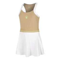 Quiet Please Wild Volley Kleid Damen-Beige,Weiß