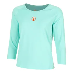 Quiet Please Wild Stripes Longsleeve Damen - Türkis, Rot