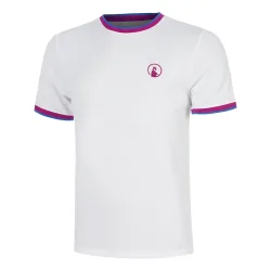 Quiet Please Break Ringer T-Shirt Herren-weiß, berry