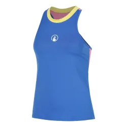 Quiet Please Racerback 2.0 Tank-Top Damen-blau, weiß