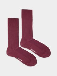 - feingerippte Socken für Damen Ribbed Wine Red Einfarbige Socken | einfarbig one color Geschenk Bio-Baumwolle | 36-40 Rot