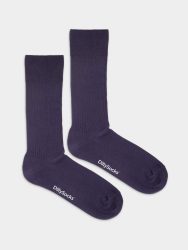 - feingerippte Socken für Damen Ribbed Deep Purple Einfarbige Socken | einfarbig one color Geschenk Bio-Baumwolle | 36-40 Violett