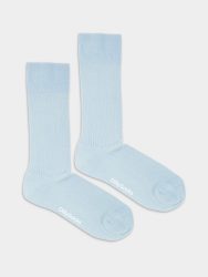 - feingerippte Socken für Damen Ribbed Baby Blue Einfarbige Socken | einfarbig one color Geschenk Bio-Baumwolle | 36-40 Blau