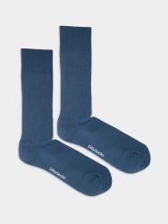 - feingerippte Socken für Damen Ribbed Steel Blue Einfarbige Socken | einfarbig one color Geschenk Bio-Baumwolle | 36-40 Blau