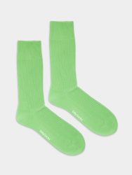 - feingerippte Socken für Damen Ribbed Pale Green Einfarbige Socken | einfarbig one color Geschenk Bio-Baumwolle | 36-40 Grün