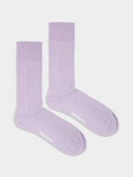 - feingerippte Socken für Damen Ribbed Lavender Lilac Einfarbige Socken | einfarbig one color Geschenk Bio-Baumwolle | 36-40 Violett
