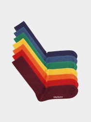 - feingerippte Socken für Damen Ribbed Rainbow (7er Pack) Einfarbige Socken | einfarbig one color Geschenk Bio-Baumwolle | 36-40 Mehrfarbig