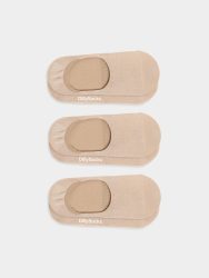 - Füsslinge für Damen Hidden Nude Sand (3er Pack) Einfarbige Socken | einfarbig one color Geschenk Bio-Baumwolle | 35-38 Beige