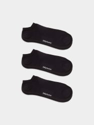 - Sneakersocken für Damen Short Night Black (3er Pack) Einfarbige kurze Socken | einfarbig one color Geschenk Bio-Baumwolle | 36-40 Schwarz