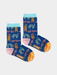 - Kindersocken Lil Fight Like A Cat Bunte Lustige Socken | Katze Cat Geschenk Bio-Baumwolle | 0-12M Blau