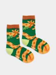 - Kindersocken Lil Green Longneck Bunte Lustige Socken | Giraffe Geschenk Bio-Baumwolle | 0-12M Grün