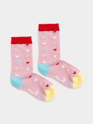 - Kindersocken Lil Sweet Heart Of Mine Bunte Lustige Socken | Herzen hearts Geschenk Bio-Baumwolle | 0-12M Rosa
