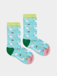 - Kindersocken Lil Easter Gang Bunte Lustige Socken | bunnies Ostern Geschenk Bio-Baumwolle | 0-12M Blau