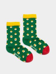 - Kindersocken Lil Hello Here I Am Bunte Lustige Socken | Ostern Easter Geschenk Bio-Baumwolle | 0-12M Grün