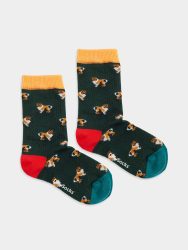- Kindersocken Lil Who Let The Dogs Out Bunte Lustige Socken | Hunde dogs Geschenk Bio-Baumwolle | 0-12M Grün