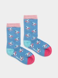 - Kindersocken Lil Tropical Bird of Paradise Bunte Lustige Socken | Papagei parrot Geschenk Bio-Baumwolle | 0-12M Blau