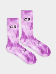 - Socken in Violett mit Grafisch Batik Motiv/Muster