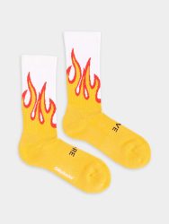 - Socken in Gelb Weissmit Grafisch Motiv/Muster