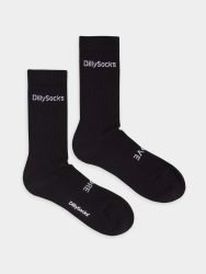 - Socken in Schwarz mit Grafisch Schriftzug Motiv/Muster