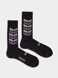 - Socken in Schwarz mit Grafisch Schriftzug Motiv/Muster