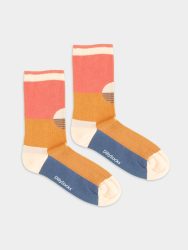 - Premium Damensocken Sandy Sunset Bunte Lustige Socken | Geschenk Bio-Baumwolle | 39-41 Orange