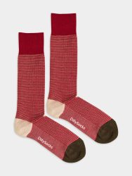 - Herrensocken in Rot  mit Grafisch  Punkte & StreifenMotiv/Muster
