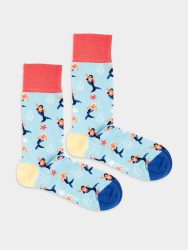 - Damensocken Mellow Mermaid Bunte Lustige Socken | Wasser Geschenk Bio-Baumwolle | 36-40 Blau