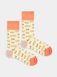 - Damensocken Booby Fever Bunte Lustige Socken | Formen Geschenk Bio-Baumwolle | 36-40 Beige