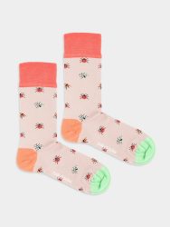 - Damensocken Buzzing Beetles Bunte Lustige Socken | Käfer Tier Geschenk Bio-Baumwolle | 36-40 Rosa
