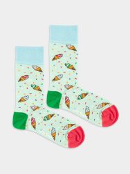 - Damensocken Ice Cream Party Bunte Lustige Socken | Essen Geschenk Bio-Baumwolle | 36-40 Blau