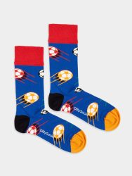 - Damensocken Football Dynamics Bunte Lustige Socken | Fussball Soccer Geschenk Bio-Baumwolle | 36-40 Blau Rot
