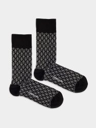- Damensocken Classic Lining Bunte Lustige Socken | Geometrie Rauten Geschenk Bio-Baumwolle | 36-40 Schwarz Weiss