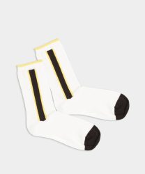 - Premium Damensocken Sunny Racing Stripes Bunte Lustige Socken | Streifen Muster Geschenk Bio-Baumwolle | 39-41 Beige