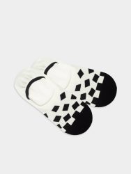 - Füsslinge für Damen Hidden Crumbling Chess Bunte Lustige Socken | Geometrisch Formen Geschenk Bio-Baumwolle | 35-38 Schwarz Weiss