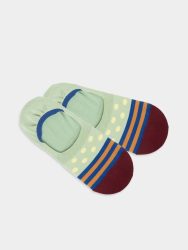 - Füsslinge für Damen Hidden All Them Patterns Bunte Lustige Socken | Geometrisch Formen Geschenk Bio-Baumwolle | 35-38 Blau Grün