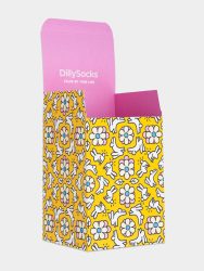 - Geschenkverpackung in Gelb Weiss Pink mit Tiere  Blumen & NaturMotiv/Muster