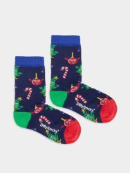 - Kindersocken Lil Christmas Choir Bunte Lustige Socken | Weihnachtsmann Samichlaus Geschenk Bio-Baumwolle | 0-12M Blau
