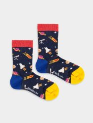 - Kindersocken Lil Galactic Adventure Bunte Lustige Socken | Galaktisch Rakete Geschenk Bio-Baumwolle | 0-12M Mehrfarbig