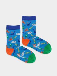 - Kindersocken Lil Dinosaurs Superstars Bunte Lustige Socken | Dino Geschenk Bio-Baumwolle | 0-12M Blau