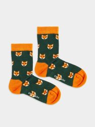 - Kindersocken Lil Fossiled Fox Bunte Lustige Socken | Fuchs Geschenk Bio-Baumwolle | 0-12M Grün