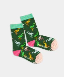 - Kindersocken in Grün mit Tiere Tier Flamingo Motiv/Muster