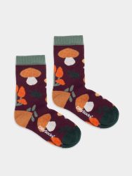 - Kindersocken Lil Mushroom Crush Bunte Lustige Socken | mushrooms Pilze Geschenk Bio-Baumwolle | 0-12M Braun